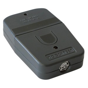 Blanko Hundeschreck Ultraschallgerät im grauen Gehäuse mit Ultraschall-Lautsprecher.