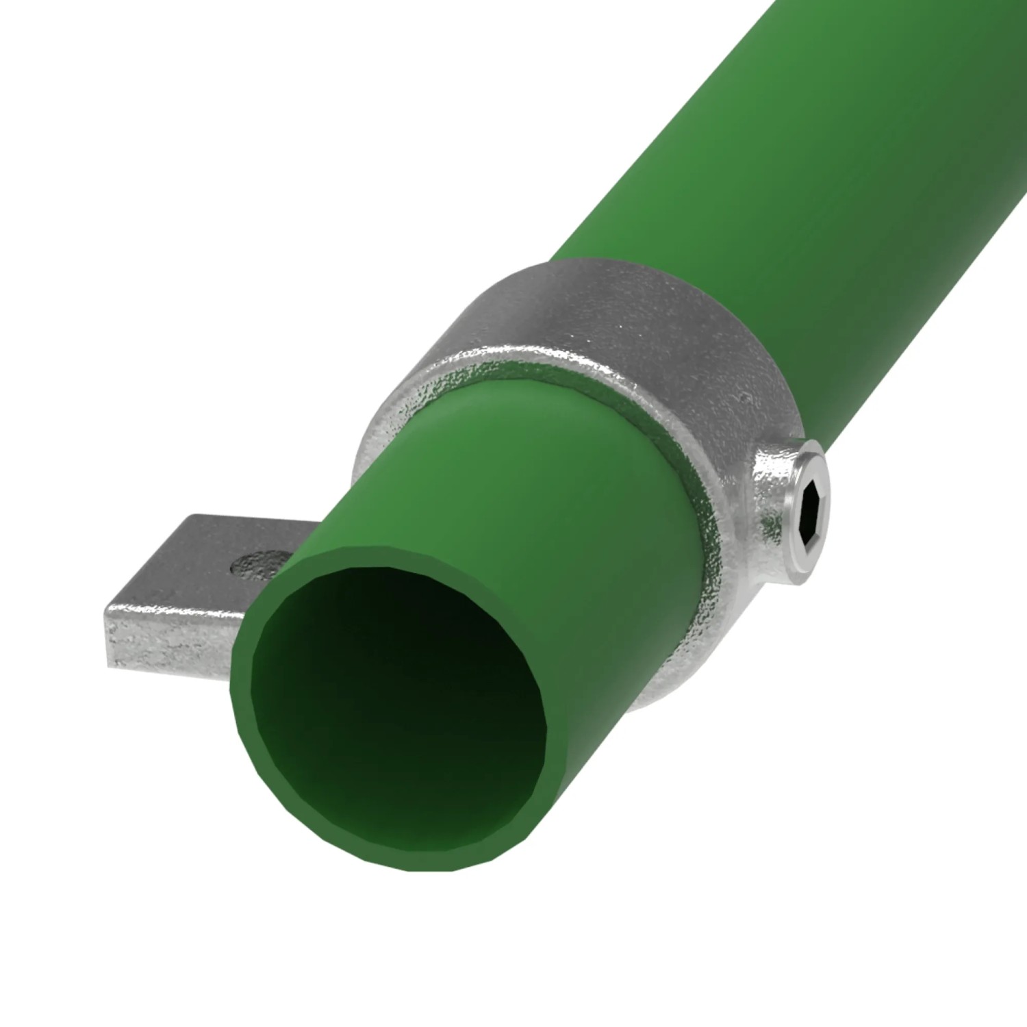 FeNau Rohrverbinder Befestigungsring Mit Flansch 1 Bohrung Ø 26,9 mm 3/4 Zoll Temperguss Verzinkt 199A27