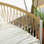 Detailansicht: Gelbes Outsunny Gartenmöbel Set mit Rattan und Polster.
