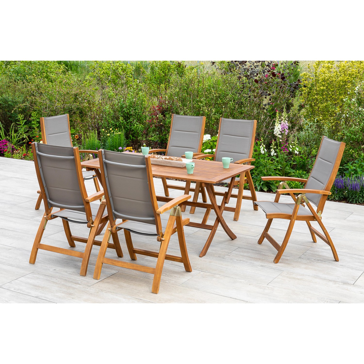 Merxx Acapulco Set 7-tlg. Klapptisch 160 x 90 cm günstig online kaufen