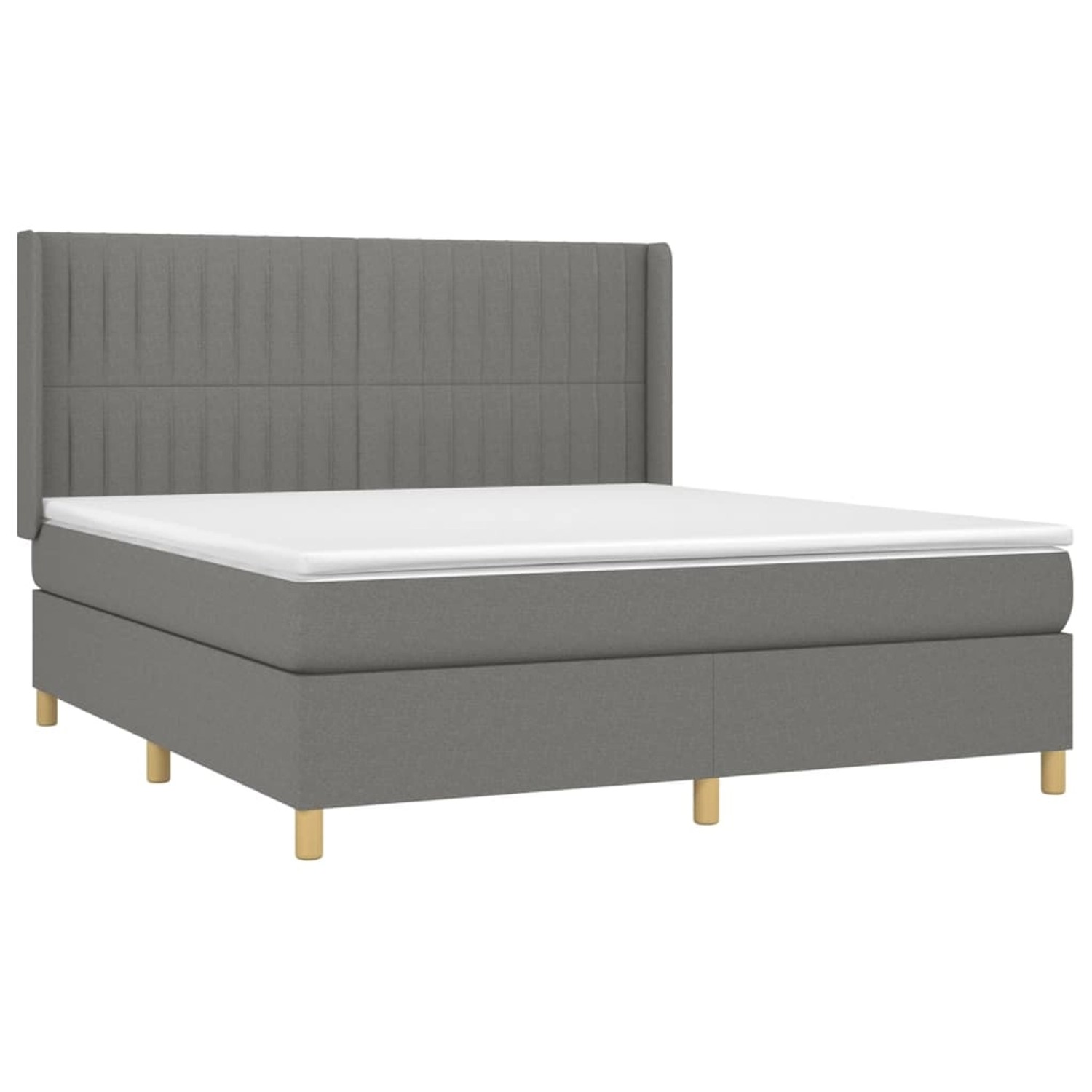 vidaXL Boxspringbett mit Matratze & LED Dunkelgrau 160x200 cm Stoff 3139046 günstig online kaufen