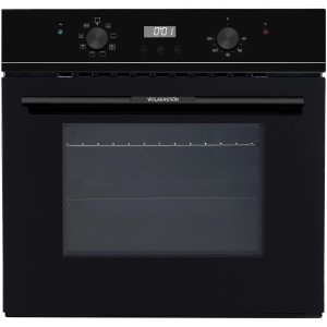 Schwarzer Wolkenstein Einbaubackofen WMO 80 mit Timer und Display.
