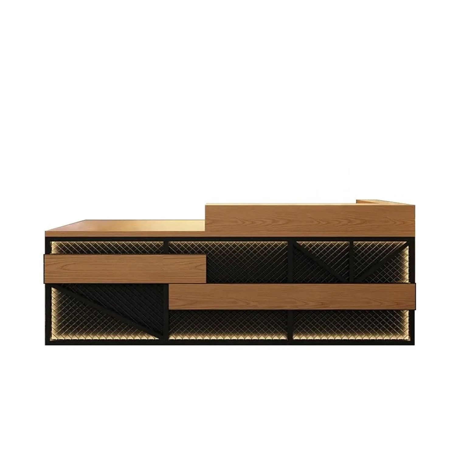 360Home Empfangstheke Retro Holzoptik 240 CM Kassentheke Für Bar Geschäft Und Rezeption TWMT240