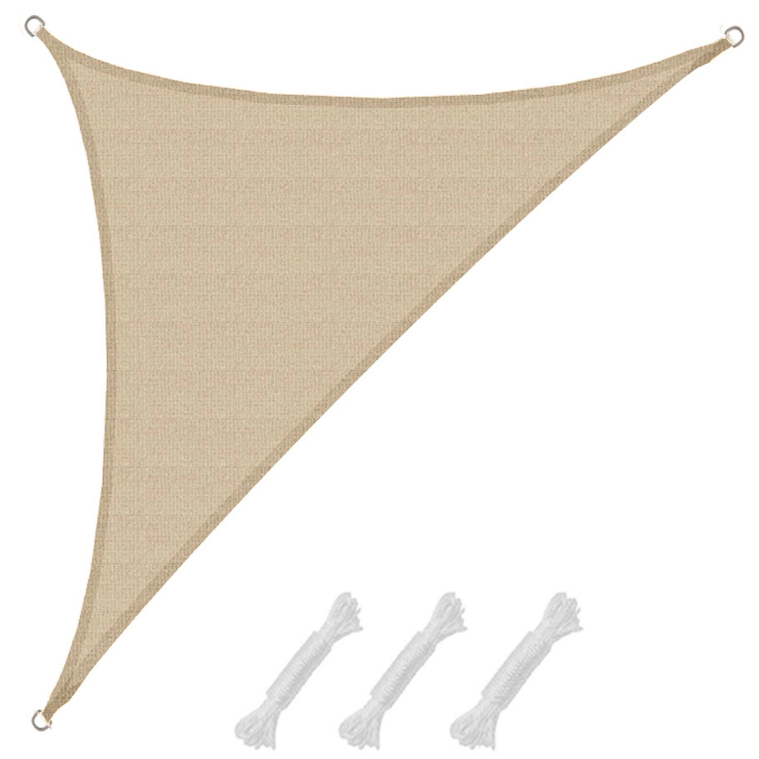 AMANKA HDPE Sonnensegel - 3,6 x 3,6 x 5,1m Rechtwinklig Beige günstig online kaufen