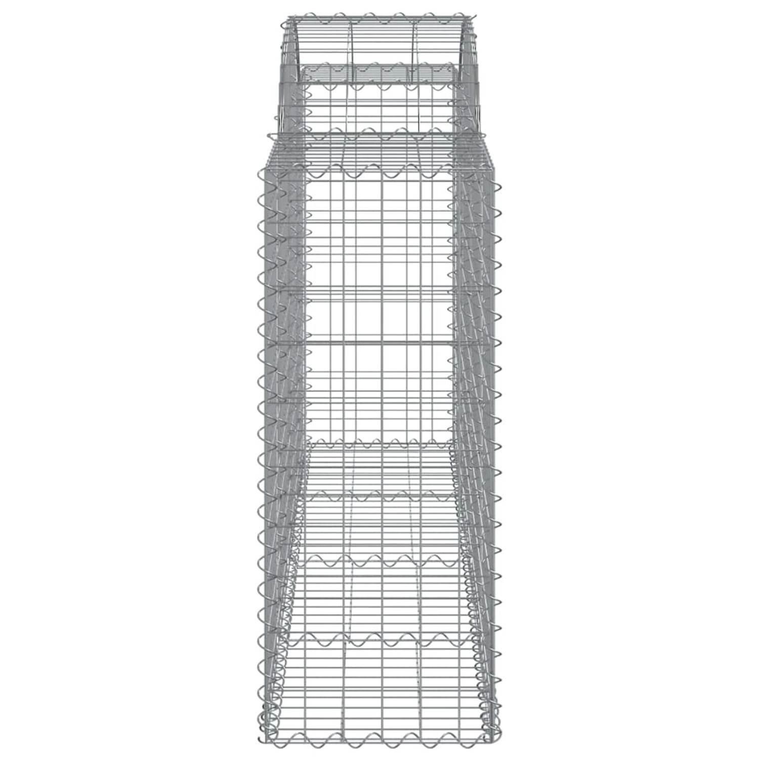 Set aus 20 Gabionen mit Hochbogen, 200x50x100/120cm, aus verzinktem Eisen für Hochbeete.