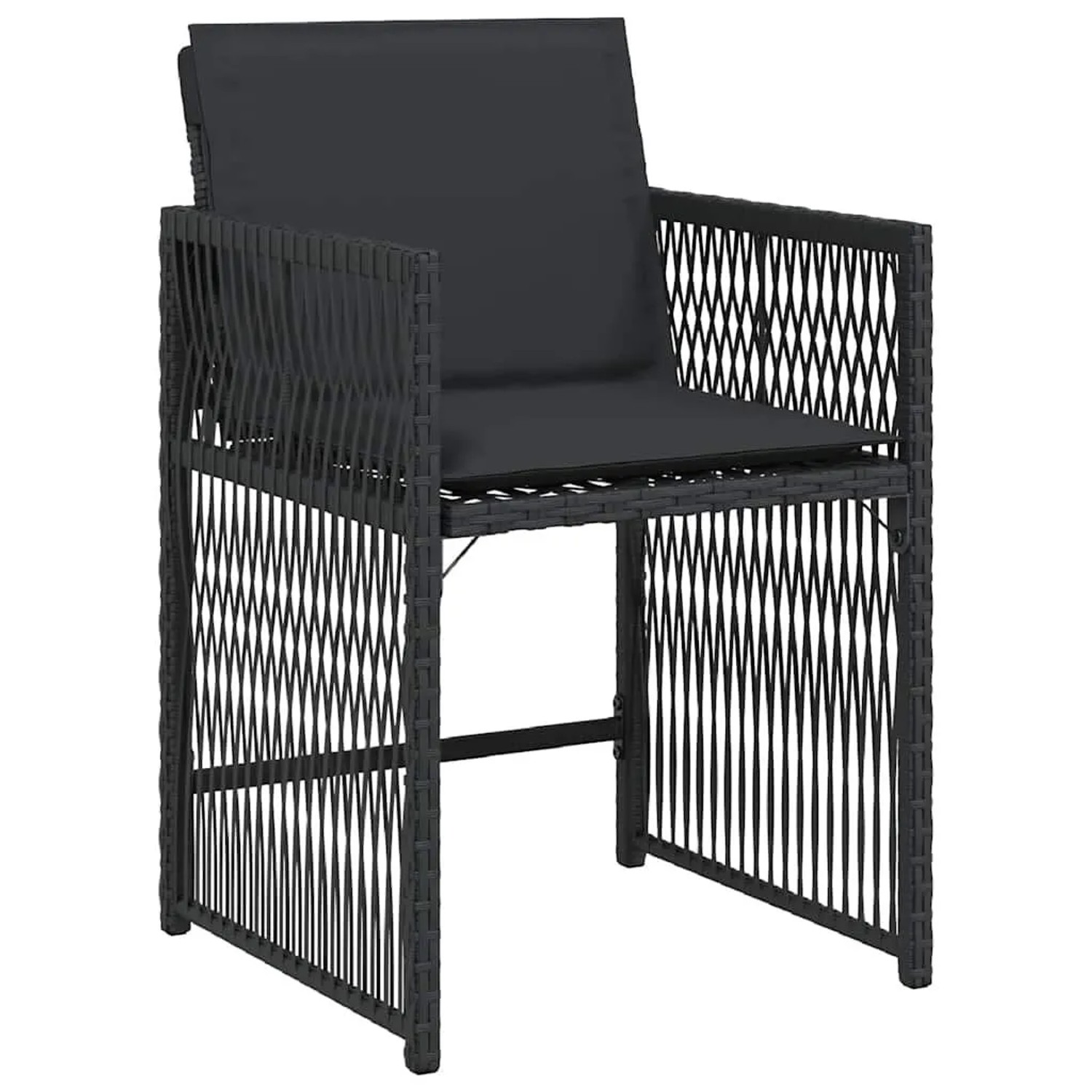 vidaXL Gartenstühle mit Kissen 4 Stk Schwarz Poly Rattan 365035 günstig online kaufen