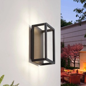 Lucande LED Wandleuchte Außen Thorvid 10025946 Modern in Schwarz aus Aluminium 1-flammig
