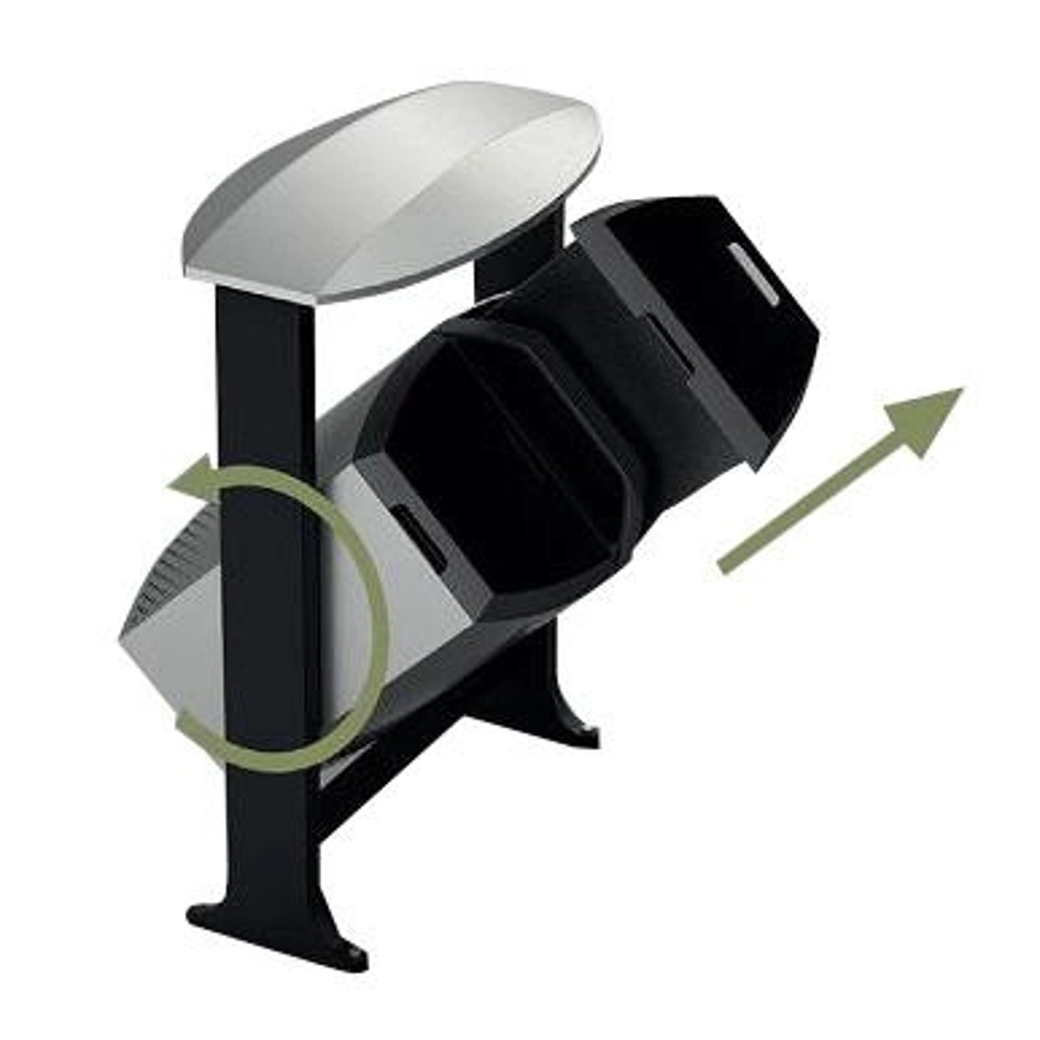 Graue PROREGAL Abfalltrennstation mit Dach für den Außenbereich, 2x39 Liter.