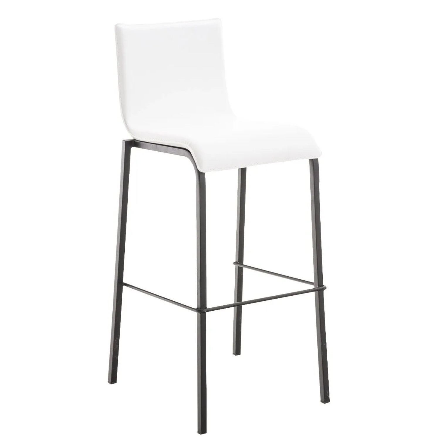 DELUKE Barhocker KELAN Kunstleder Weiß 43x51x103cm Schwarz Barstuhl Mit Lehne Tresenhocker Tresenstuhl