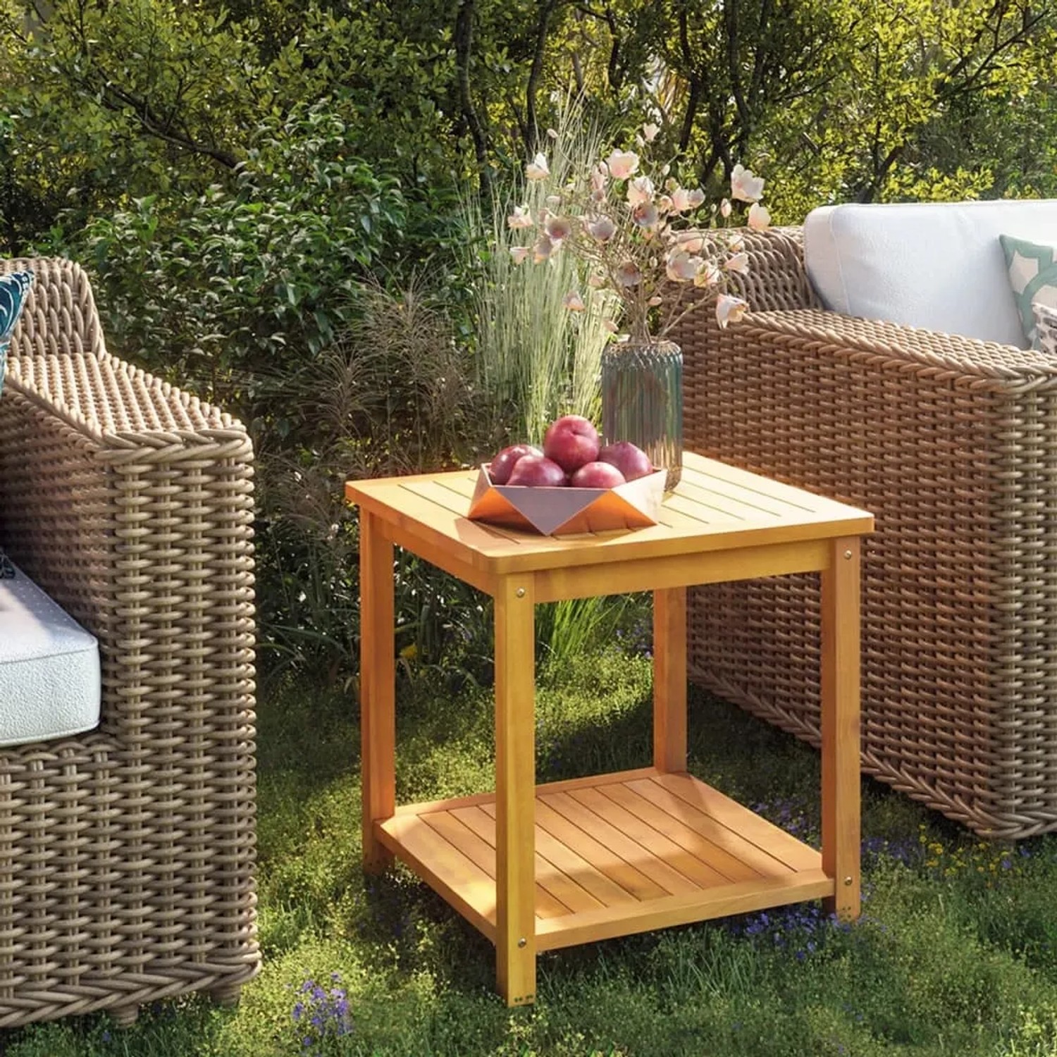 vidaXL Holz Beistelltisch Massivholz Akazie 45 x 45 x 45 cm 44128 kaufen bei OBI