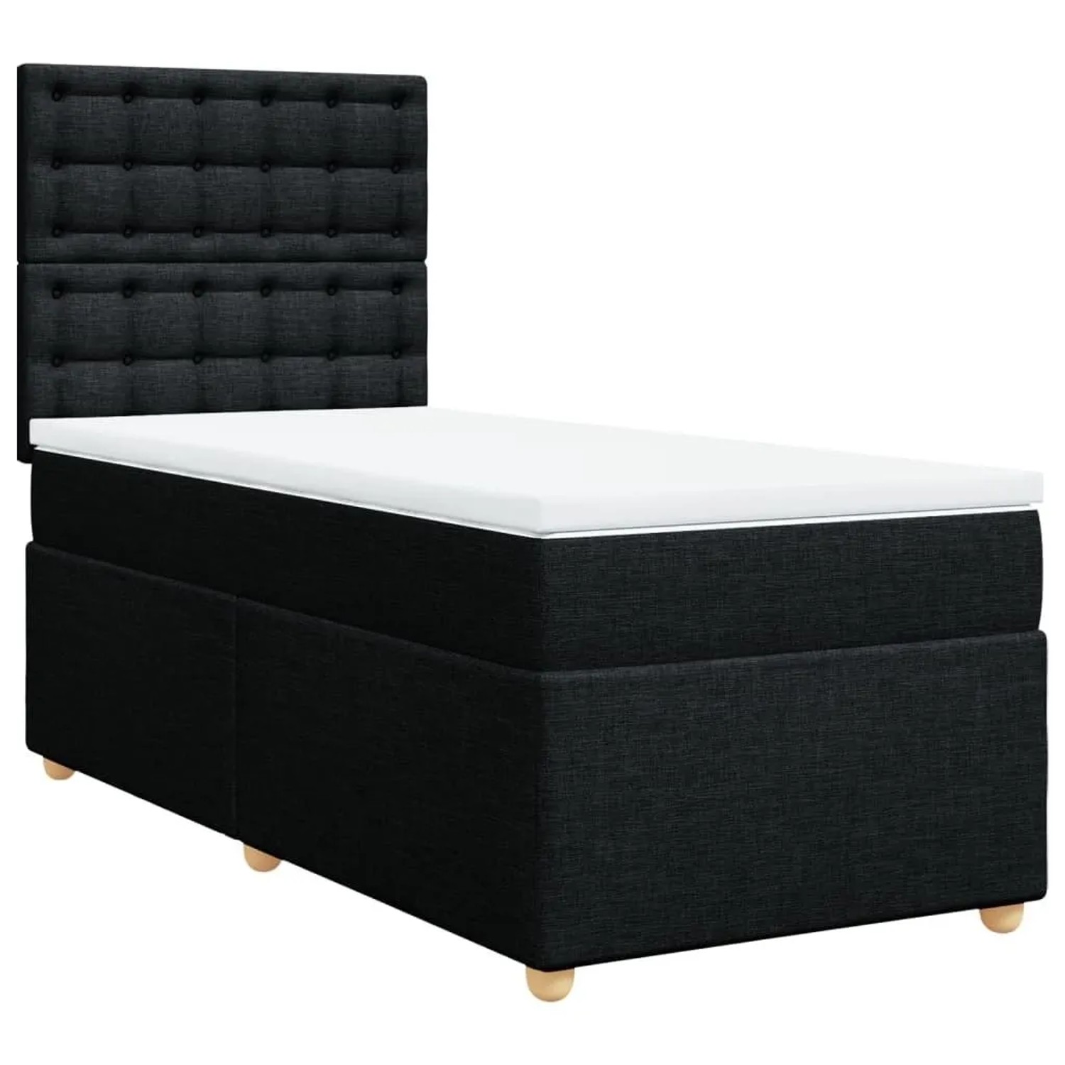 vidaXL Boxspringbett mit Matratze Schwarz 80x200 cm Stoff 3293423 günstig online kaufen
