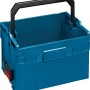 Blaue Bosch Professional LT-Boxx 272 Werkzeugbox des MobilitySystem mit schwarzem Tragegriff.