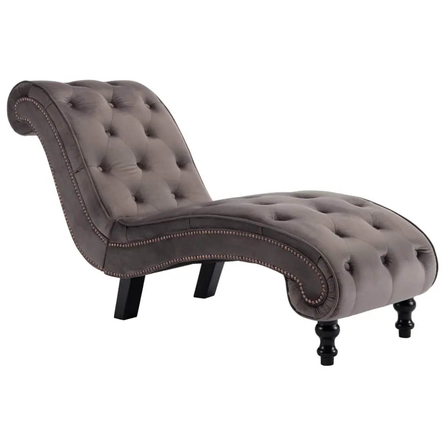 vidaXL Chaiselongue Grau Samt 248609