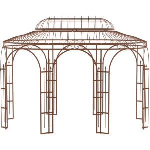 Unbeschichteter Eleo Pavillon Verona aus Metall mit ovalem Design für den Garten.