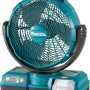 Makita Akku-Lüfter CF001GZ, 40 V, türkis, mit Akku. Akkugerät mit 3 Stufen und Tragegriff.