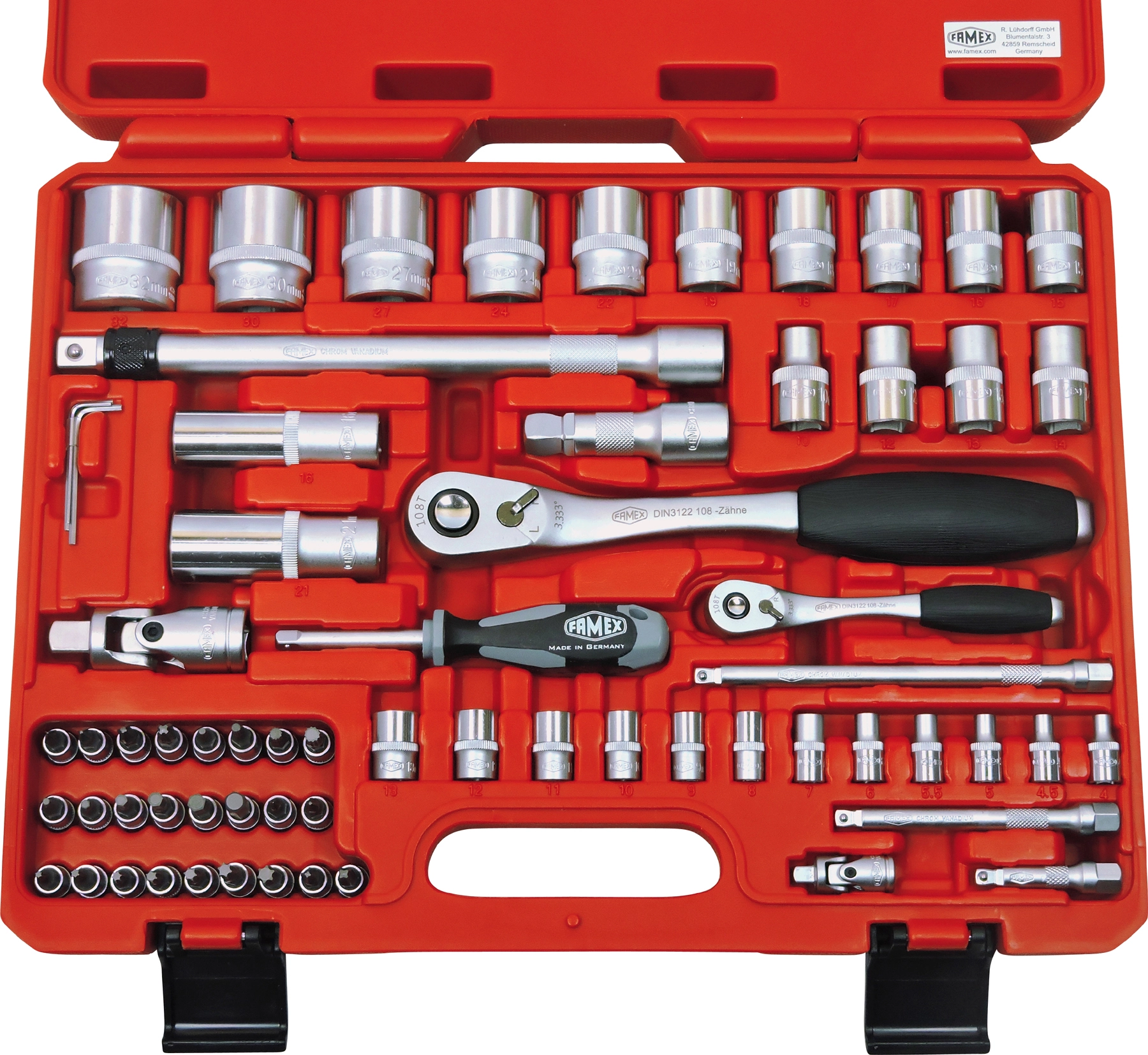 Famex Werkzeugkoffer 420-18 mit Steckschlüsselsatz 164-teilig kaufen bei OBI
