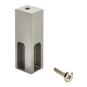 SOTECH Schrankstangenlager NANO Ecklager Unterbau Aluminium Massiv 75 x 22 x 26 mm für Designer Schrankrohr Edelstahloptik Matt Gebürstet