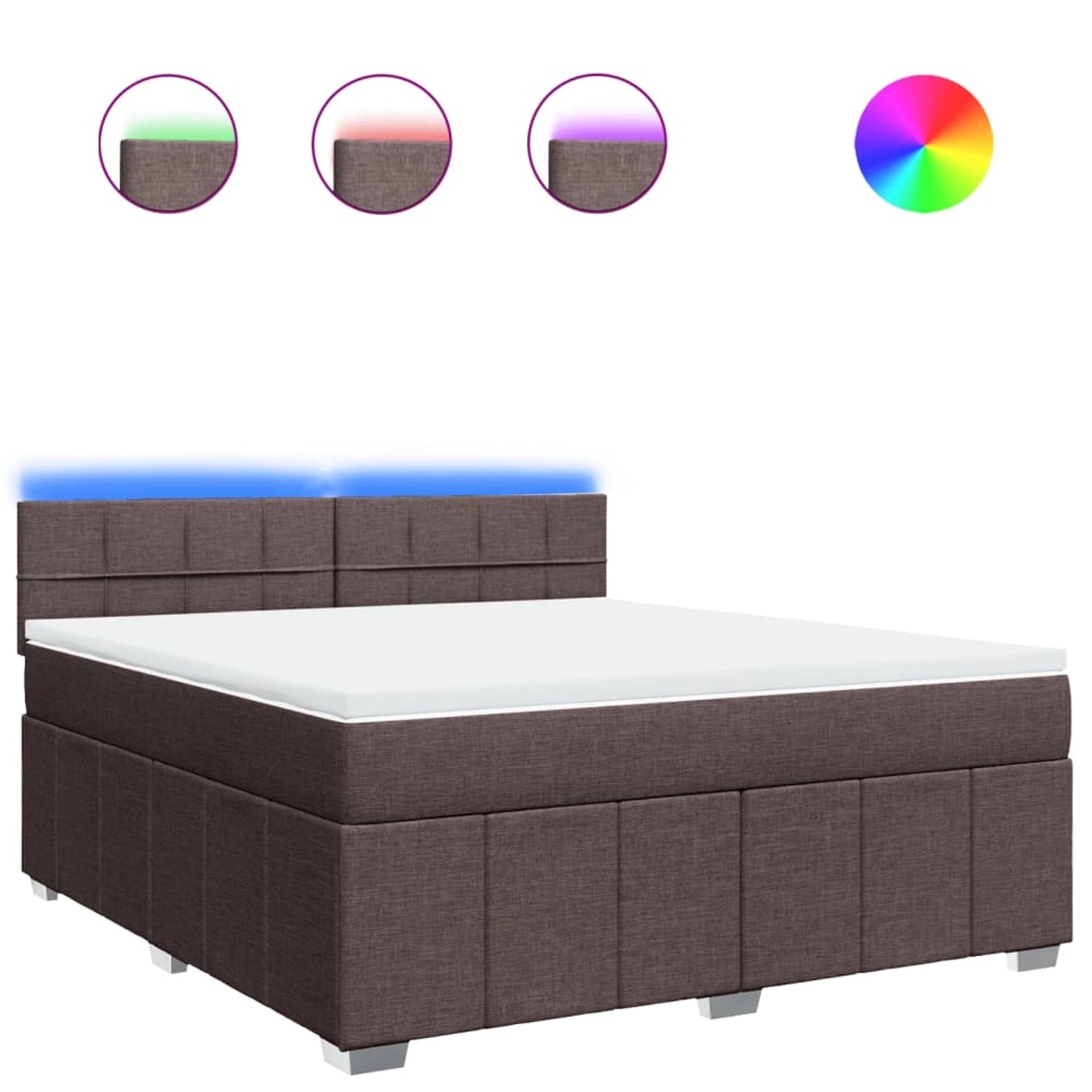 vidaXL Boxspringbett mit Matratze Dunkelbraun 180x200 cm Stoff 3289450 günstig online kaufen