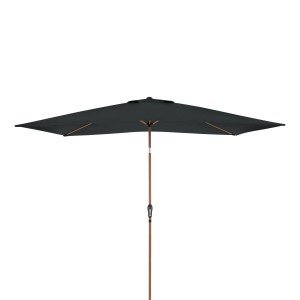 Doppler Balkonschirm Wood, 196x298 cm, anthrazit, mit Kurbel. Rechteckiger Sonnenschirm für Balkon und Garten.