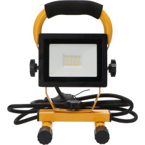 LED's Work LED-Arbeitsleuchte, 10 W, 4000 K, IP54, gelb/schwarz, mit Tragegriff.