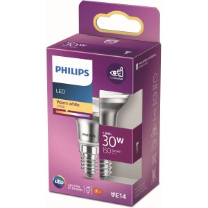 Philips LED-Lampe E14, 1,8W, warmweiß, 150 Lumen, EEK: F. Kompakte Bauform, 6,5 x 3,9 cm.