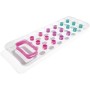 Bestway Luftmatratze, 177x63cm, transparent mit pinken und türkisen Akzenten.