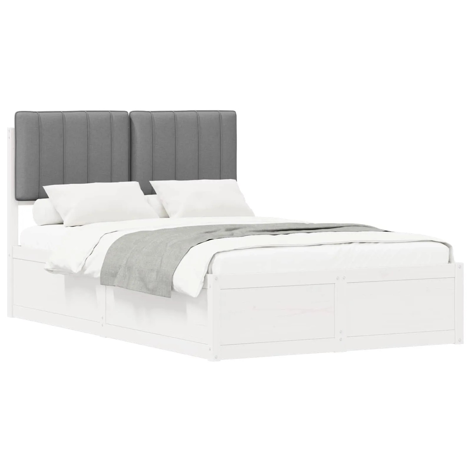 vidaXL Bettgestell mit Gepolstertem Kopfteil Hellgrau 120 x 190 cm 3405556