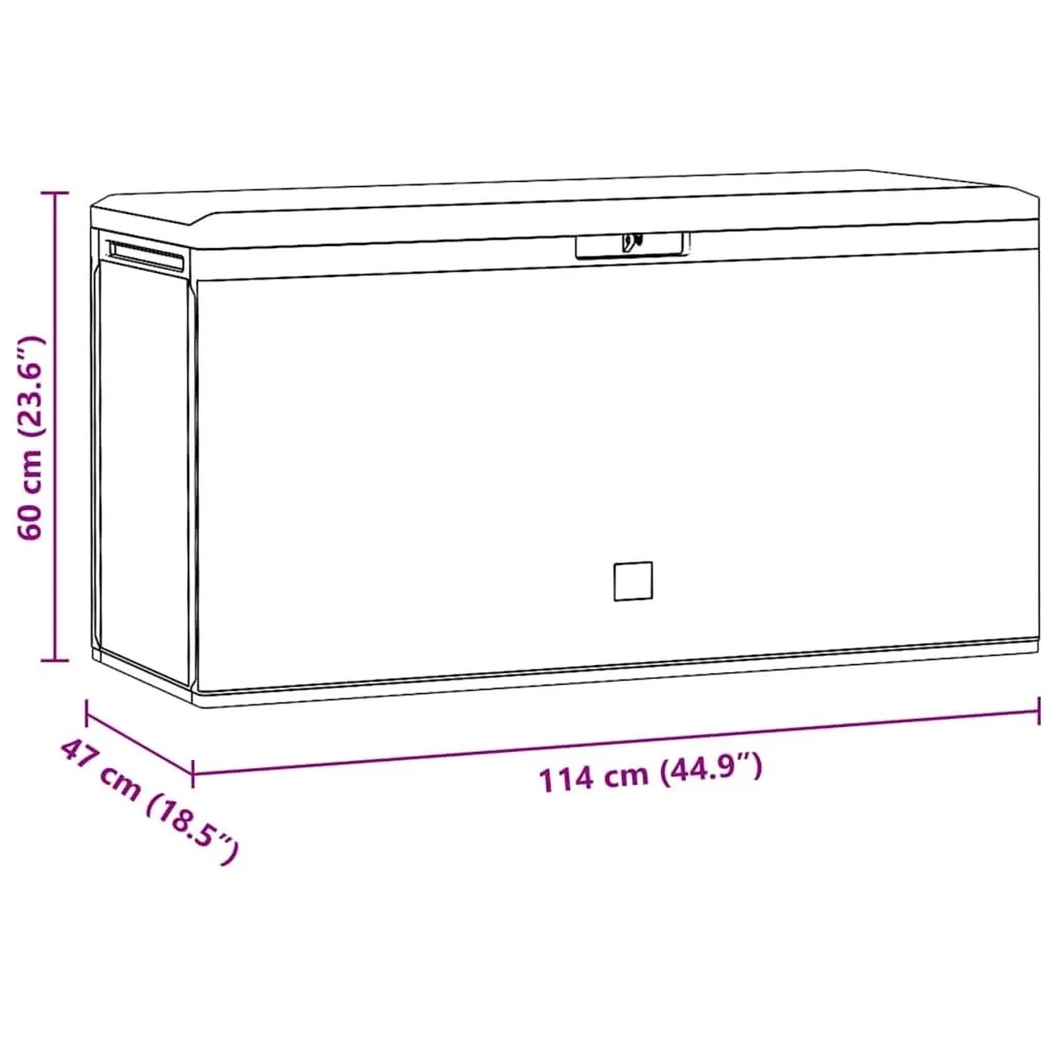 furnicato Gartenbox in Anthrazit, 114x47x60 cm, zur Aufbewahrung im Garten oder auf der Terrasse.