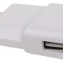 Weißer USB-Ladeadapter für 230V Steckdose, kompakter Stecker für Computer & Multimedia.