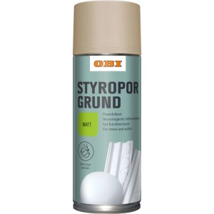 OBI Styropor Grundierung Spray, beige matt, 400ml Dose.