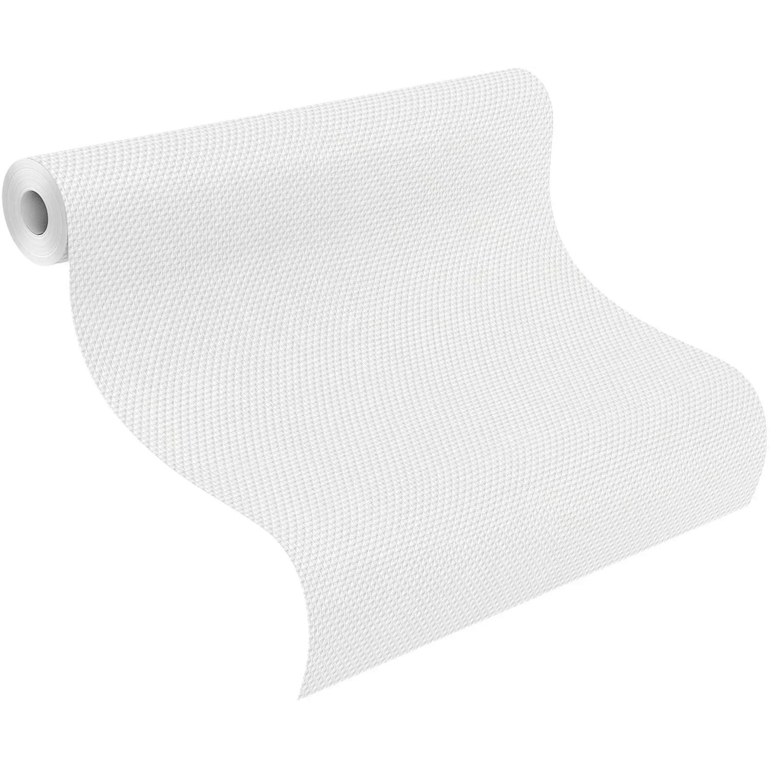 Rolle Rasch Vliestapete Wallton 127300 in Weiß mit feiner Struktur.