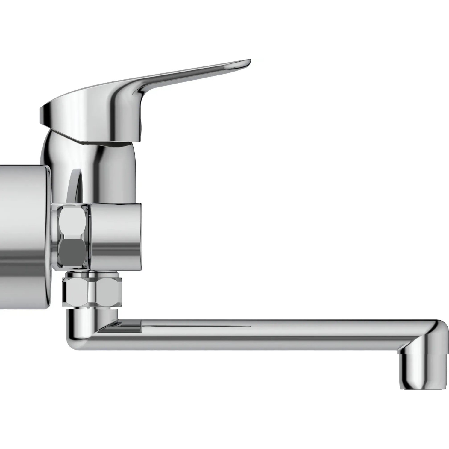 Ideal Standard Ceraflex Wand-Küchenarmatur, Chrom, Aufputz-Einhebelmischer mit schwenkbarem Auslauf.