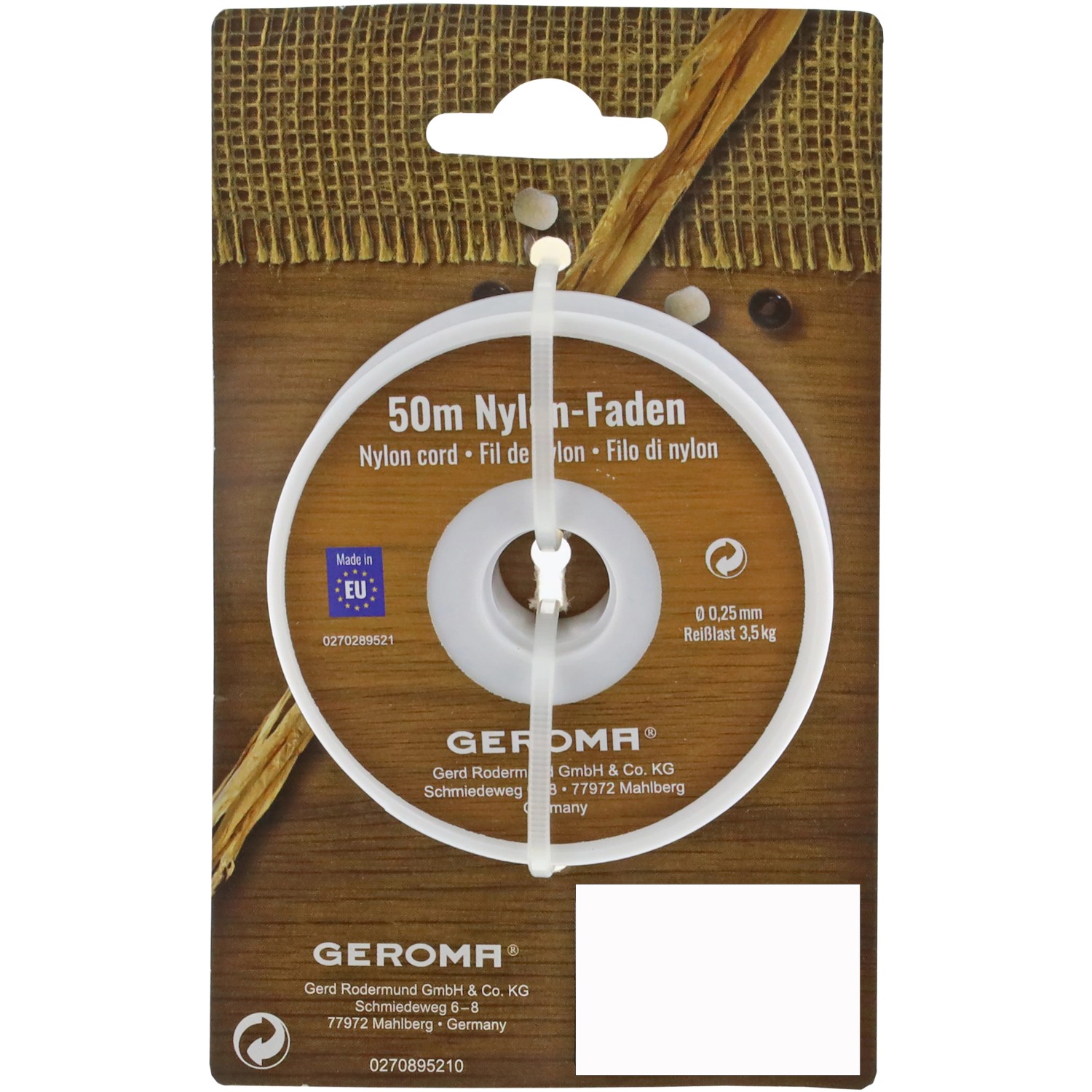 Dekorationsfaden aus Nylon auf Spule 50 m