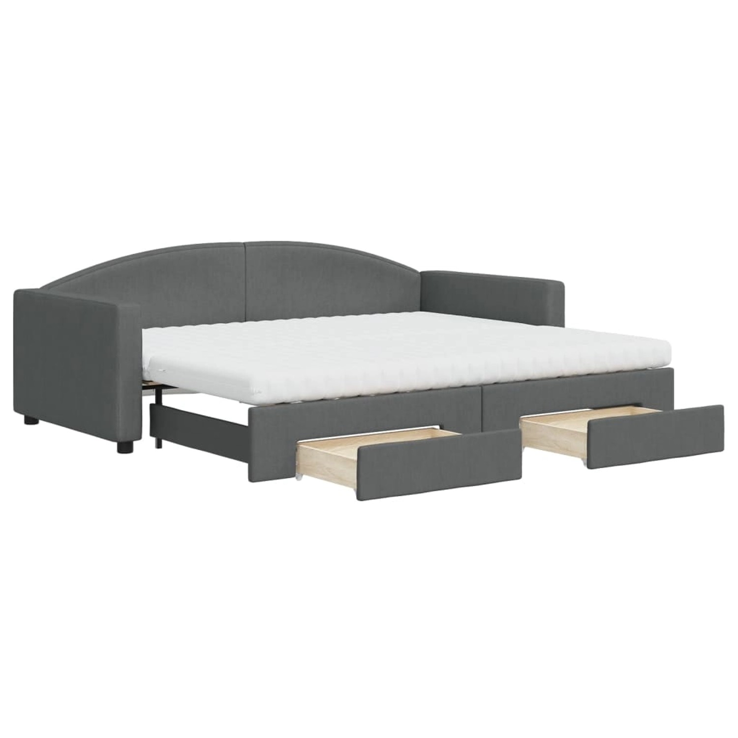 vidaXL Tagesbett Ausziehbar mit Schubladen Dunkelgrau 90x200 cm Stoff 31972 günstig online kaufen