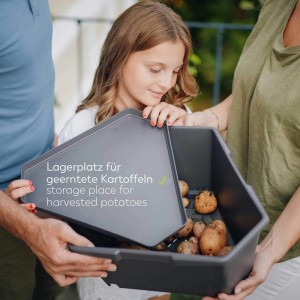 Gusta Garden Kartoffelturm Paul Potato Hochbeet 3 Etagen mit Untersetzer Dunkelgrün