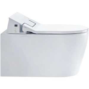Duravit Dusch-WC-Set SensoWash Slim Rimless, spülrandloses Wand-WC mit Dusch-WC-Sitz und Fernbedienung.