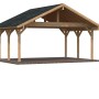 Palmako Doppelcarport Robert aus Holz, tauchgrundiert in Braun, 555x372 cm.