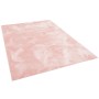 Weicher, rosa Fellteppich (200x290cm) von Pergamon. Luxuriöser Kurzflorteppich für Wohn- und Schlafzimmer.