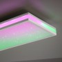Weißes LED-Panel Mario mit Farbwechsel und Sternenhimmel-Effekt, 100x25 cm.