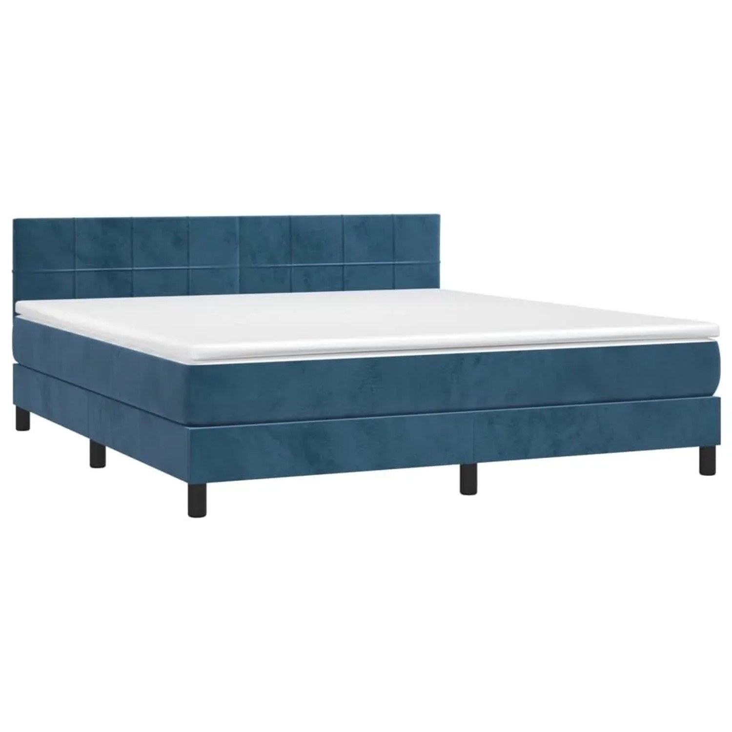 vidaXL Boxspringbett mit Matratze & LED Dunkelblau 160x200 cm Samt 3134415 günstig online kaufen