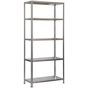 Verzinktes PROREGAL Schraubregal Panda mit 5 Böden, 180x80x30 cm, Fachlast 75 kg.