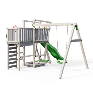 Spielturm Funky Combo GORDON mit Rutsche, Schaukeln und Sandkasten für Kinder.