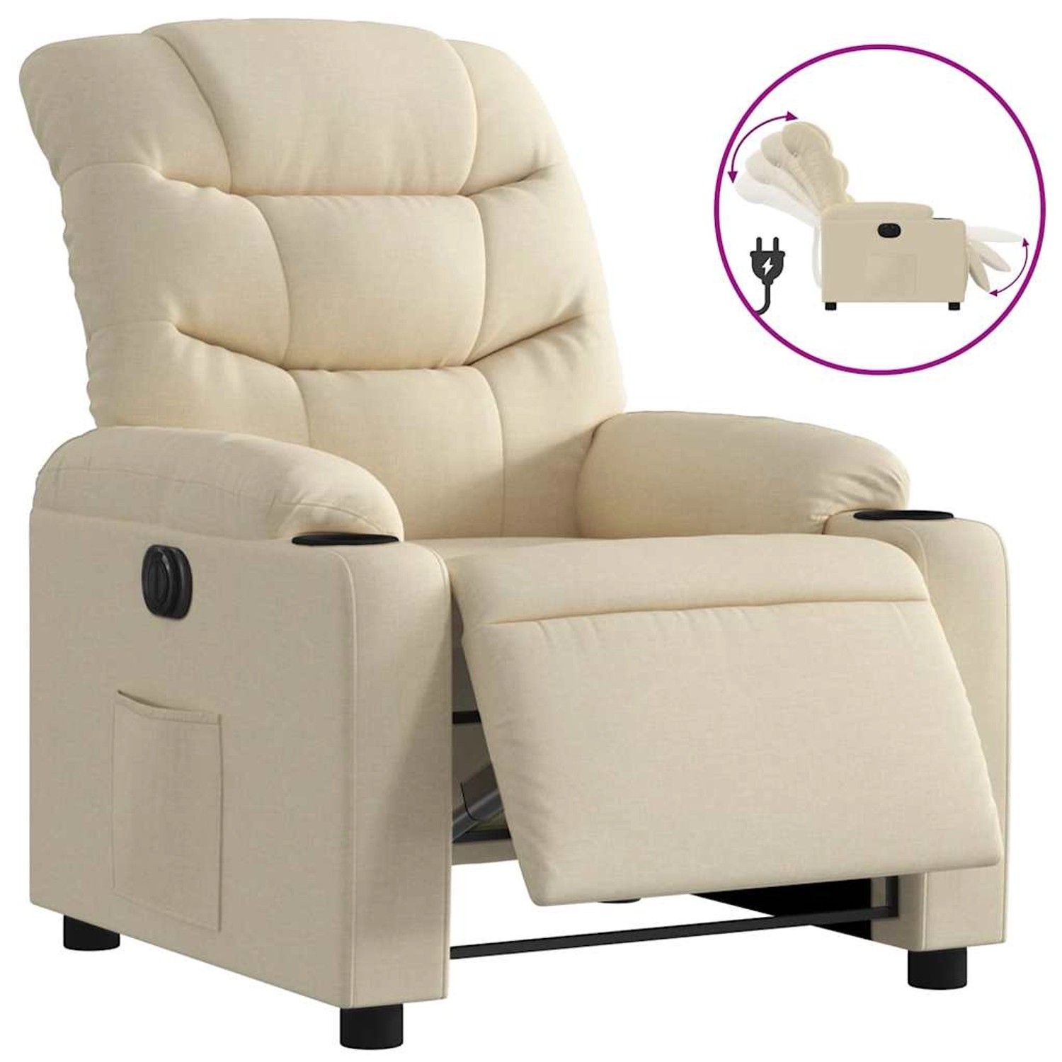 vidaXL Relaxsessel Elektrisch Creme Stoff 3206635 günstig online kaufen