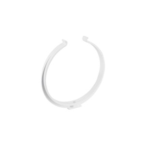 Weißer Rundrohr-Halter System 100 aus Kunststoff für Dunstabzugshauben.