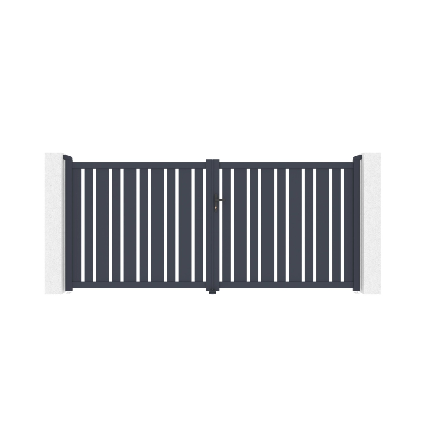 Casanoov Flügeltor 3 5X1 6M Veymont & 2 Eifel Pfosten H 190Cm Grau günstig online kaufen