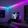 Paulmann LED-Strip EntertainLED Set, 3 m, RGB-Mischweiß, als Stimmungslicht im Wohnzimmer.