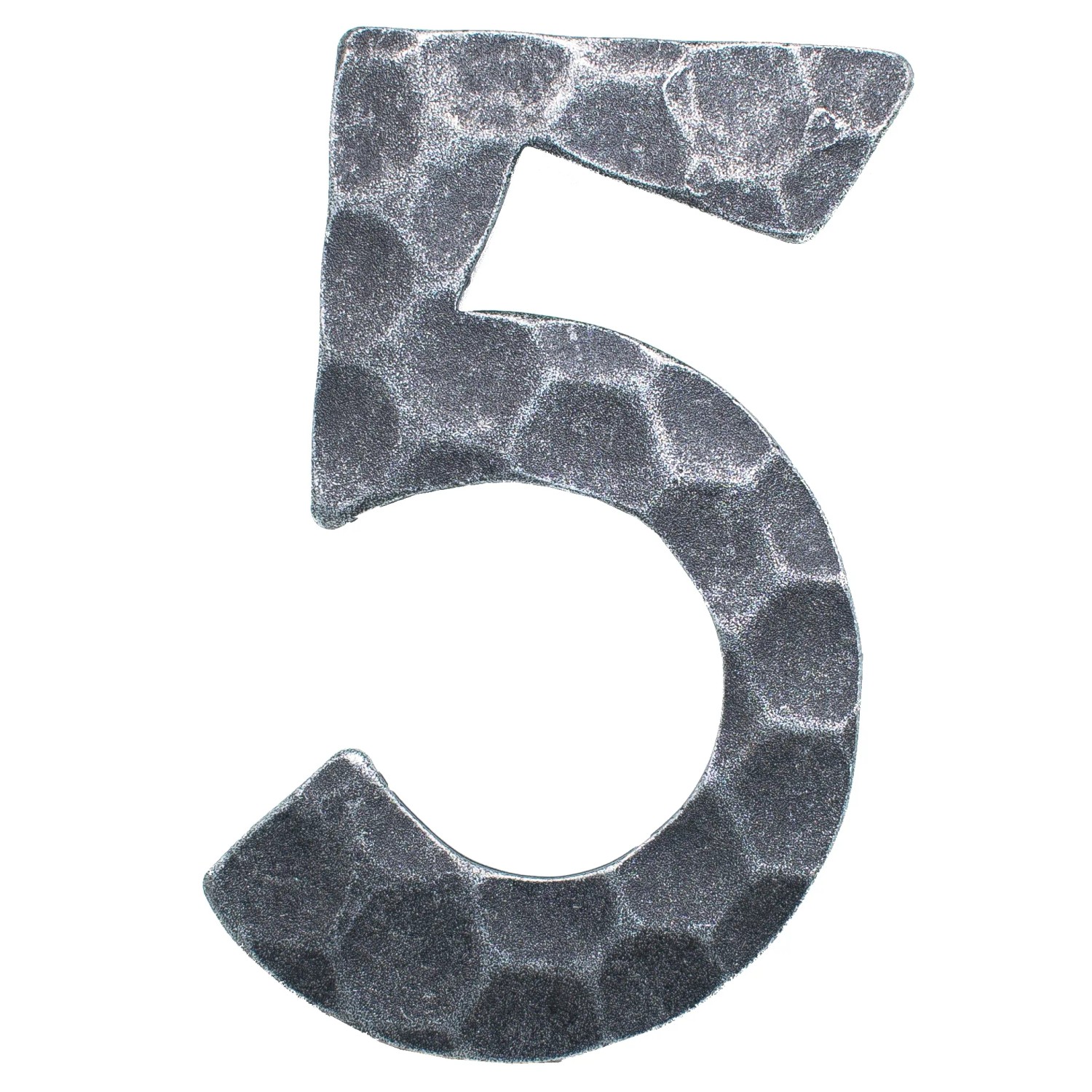 FeNau Hausnummer 5 Abmessung 12x8 cm Material 4 mm Gehämmert Stahl Roh S235JR
