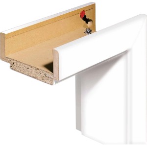 Weiße CPL Türzarge mit Rundkante, 73,5x198,5x20 cm, Anschlag links.