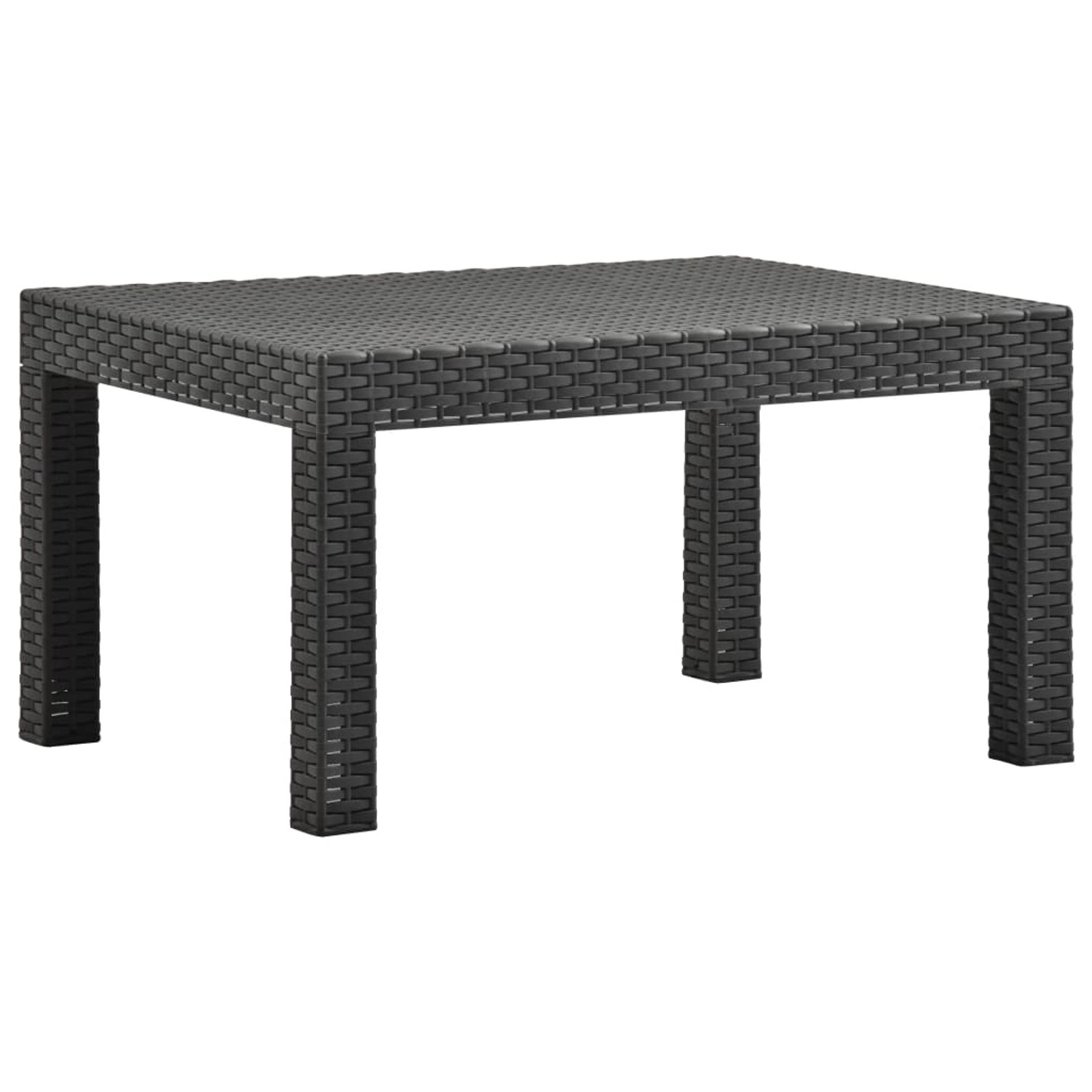 vidaXL Gartentisch Anthrazit 58x58x41 cm PP Rattan 315640