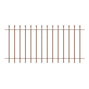 Eleo Gartenzaun Ancona, 96x90 cm, unbeschichtet, aus Schmiedeeisen mit Kugelspitzen.